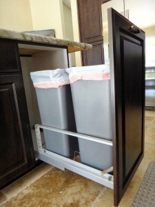 Double 50 quart trash can pullout